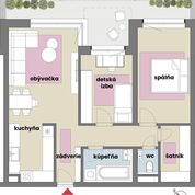 3 izbový byt 68,74 m² , Novostavba