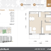 2 izbový byt 60,7 m² , Novostavba