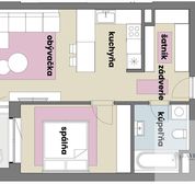 2 izbový byt 46,28 m² , Novostavba