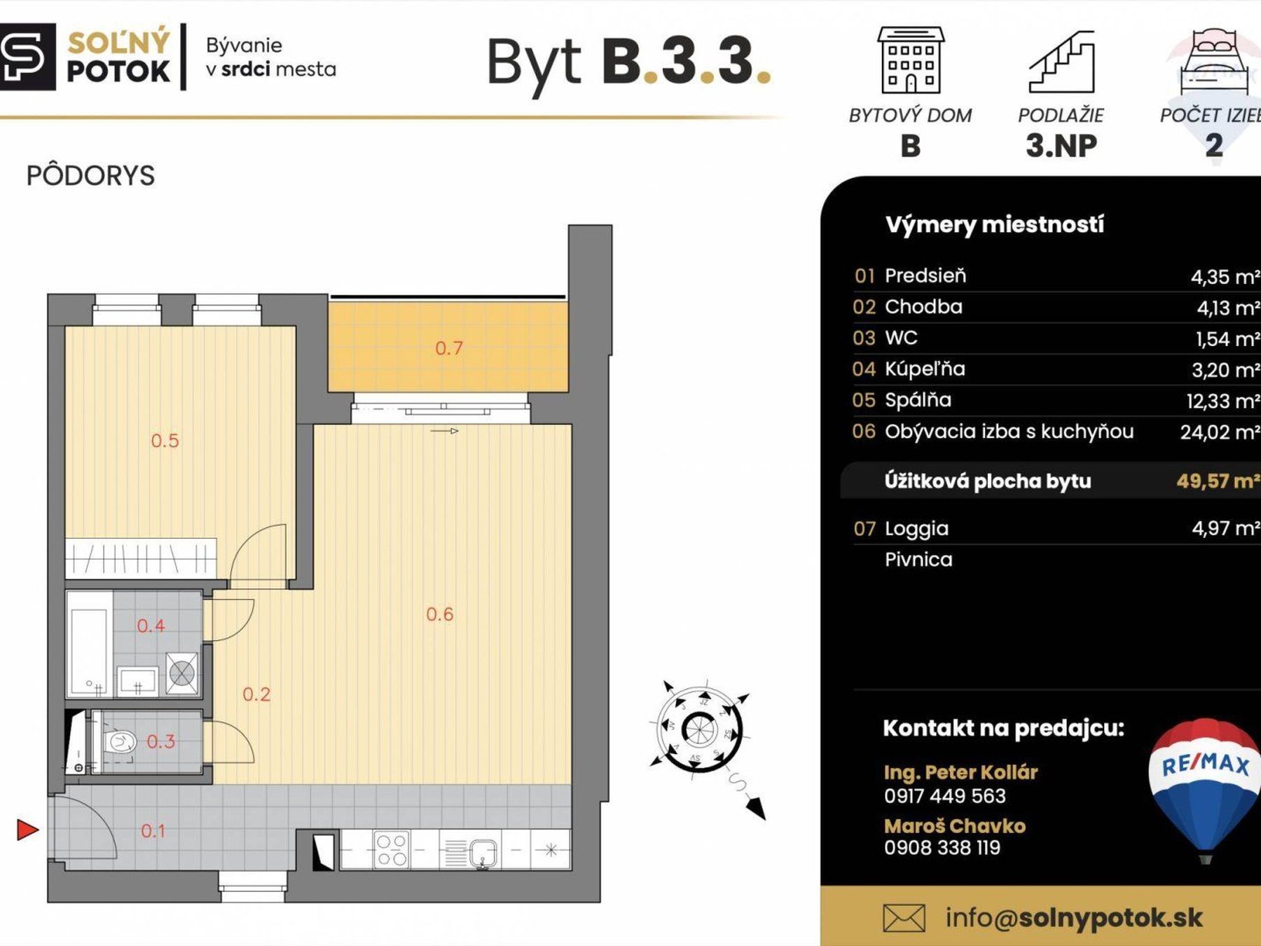 2 izbový byt 50 m² , Novostavba