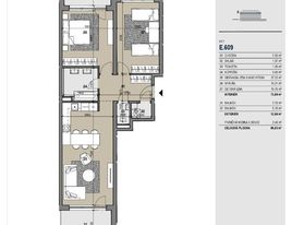 3-izbový byt E609 v novostavbe Zelené Vlčince