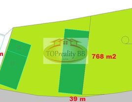 Slnečný pozemok  768 m2 s domom,  17 km od B. Bystrice - cena 52 000€