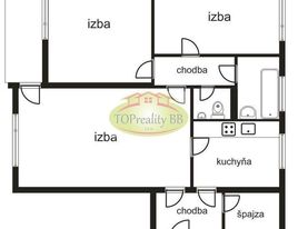 Byt 3  izbový, 70 m2,  typ Bauring s lodžiou,  Banská Bystrica, po rekonštrukcii - cena  177 000€