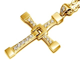 Zlatý náhrdelník Vin Diesel Fast & Furious 11 kríž