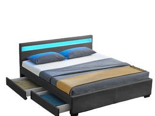 Čalúnená manželská posteľ 140x200cm s LED svetlom