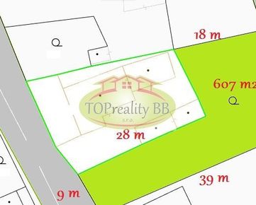 Stavebný pozemok 607 m2, 19 km od Banskej Bystrice – cena 41 000€