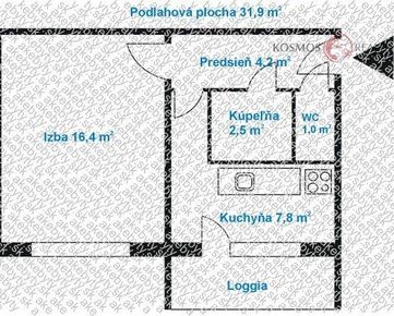 Na predaj 1-izbový byt, Muškátová ulica, Košice - Terasa