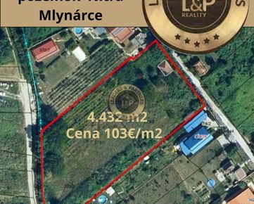 Na predaj stavebný pozemok Nitra - Mlynárce 4.432 m2