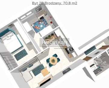 Predaj, trojizbový byt Brodzany - NOVOSTAVBA - EXKLUZÍVNE HALO REALITY