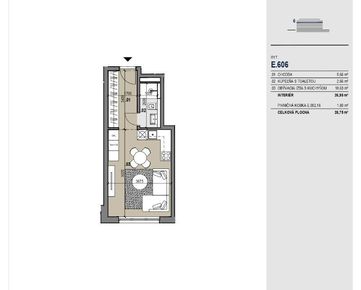 1-izbový byt E606 v novostavbe Zelené Vlčince
