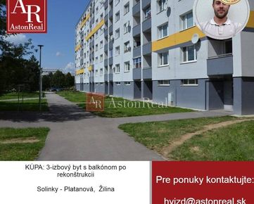 KÚPA: 3-izbový byt s balkónom po rekonštrukcii, Solinky- ul. Platanová