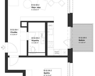  (BD2_02.08) 2-izbový byt v projekte KRÁSNE V KRÁSNE - Krásno nad Kysucou