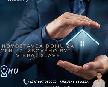 ! Novostavba domu za cenu 2 izbového bytu v Bratislave !