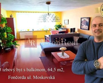 Predaj: 3 izbový byt s balkónom, 64,5 m2, Fončorda ul. Moskovská