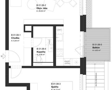 (BD2_01.08) 2-izbový byt v projekte KRÁSNE V KRÁSNE - Krásno nad Kysucou