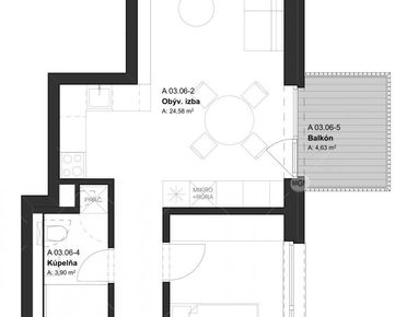 REZERVÁCIA (BD1_03.06) 2-izbový byt v projekte KRÁSNE V KRÁSNE - Krásno nad Kysucou