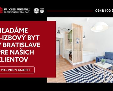 AXIS REAL | Hľadáme pre našich klientov 1-izbový byt v Bratislave II.
