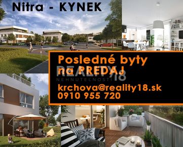 Predaj 4 izbový  byt aj s vlastnou záhradou v novostavbe v krásnom prostredí-Kynek Nitra PO KOLAUDÁCII!