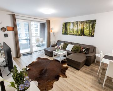 Ponúkame EXKLUZÍVNE na prenájom 2-izbový byt, 53,72 m2 + 9 m2 loggia s krásnym výhľadom do parku, novostavba Urban Residence, Račianska ulica, Bratislava – Nové Mesto.