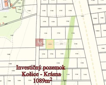 Investičný pozemok Košice-Krásna 1089 m2