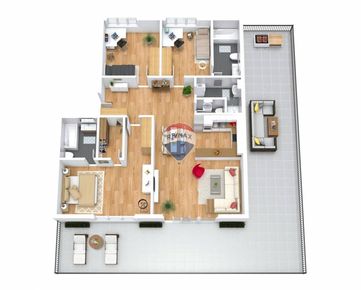 4 izbový byt v novostavbe s terasou a garážom v Poprade