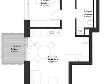  (BD2_02.06) 2-izbový byt v projekte KRÁSNE V KRÁSNE - Krásno nad Kysucou