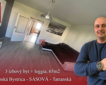 PRENÁJOM: 3 izbový byt + loggia, 65 m2, B. Bystrica-SÁSOVÁ-Tatranská
