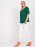 Bavlnené tričko Missy plus veľkosti zelené XL.XXL